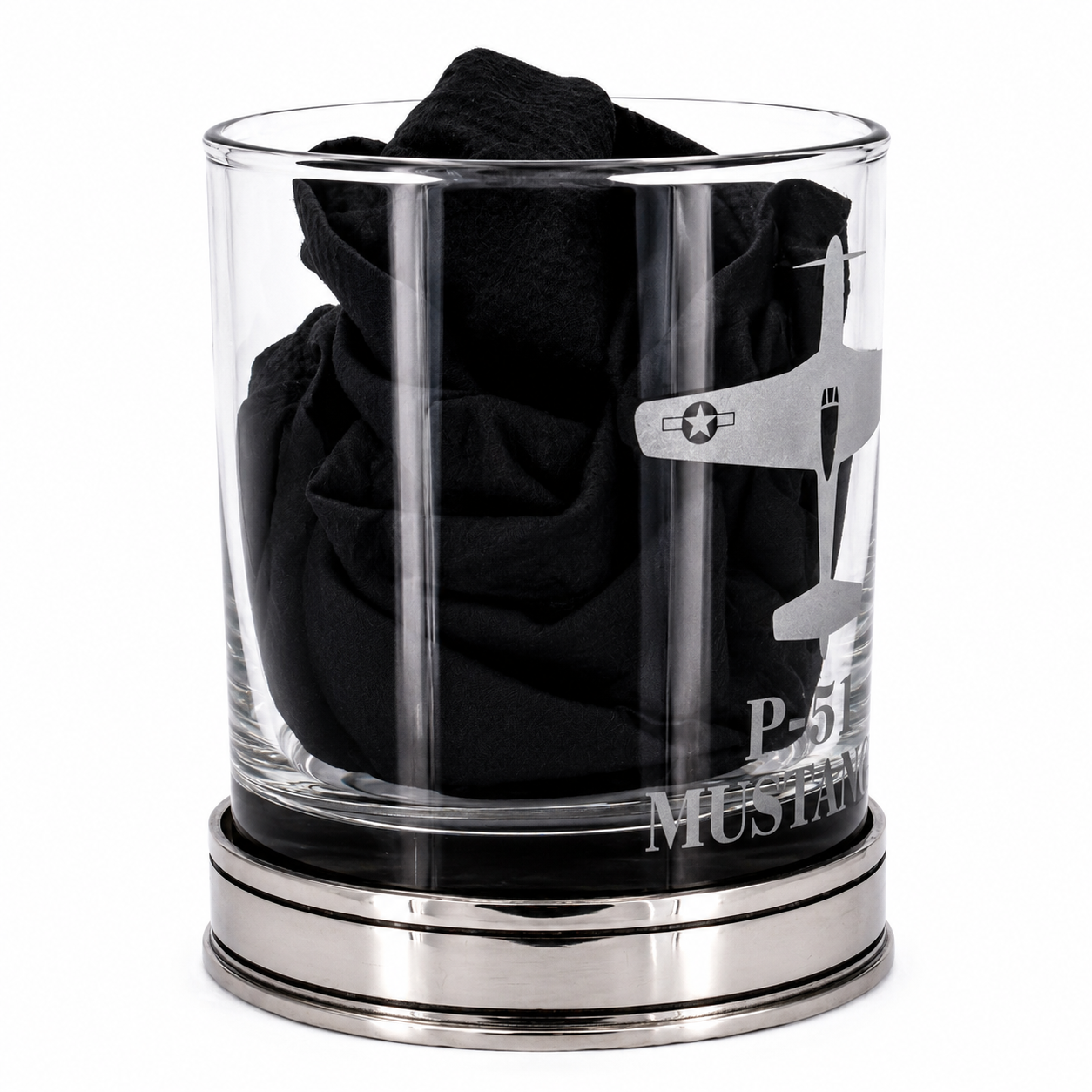 p-51 mustang pewter whisky tumbler