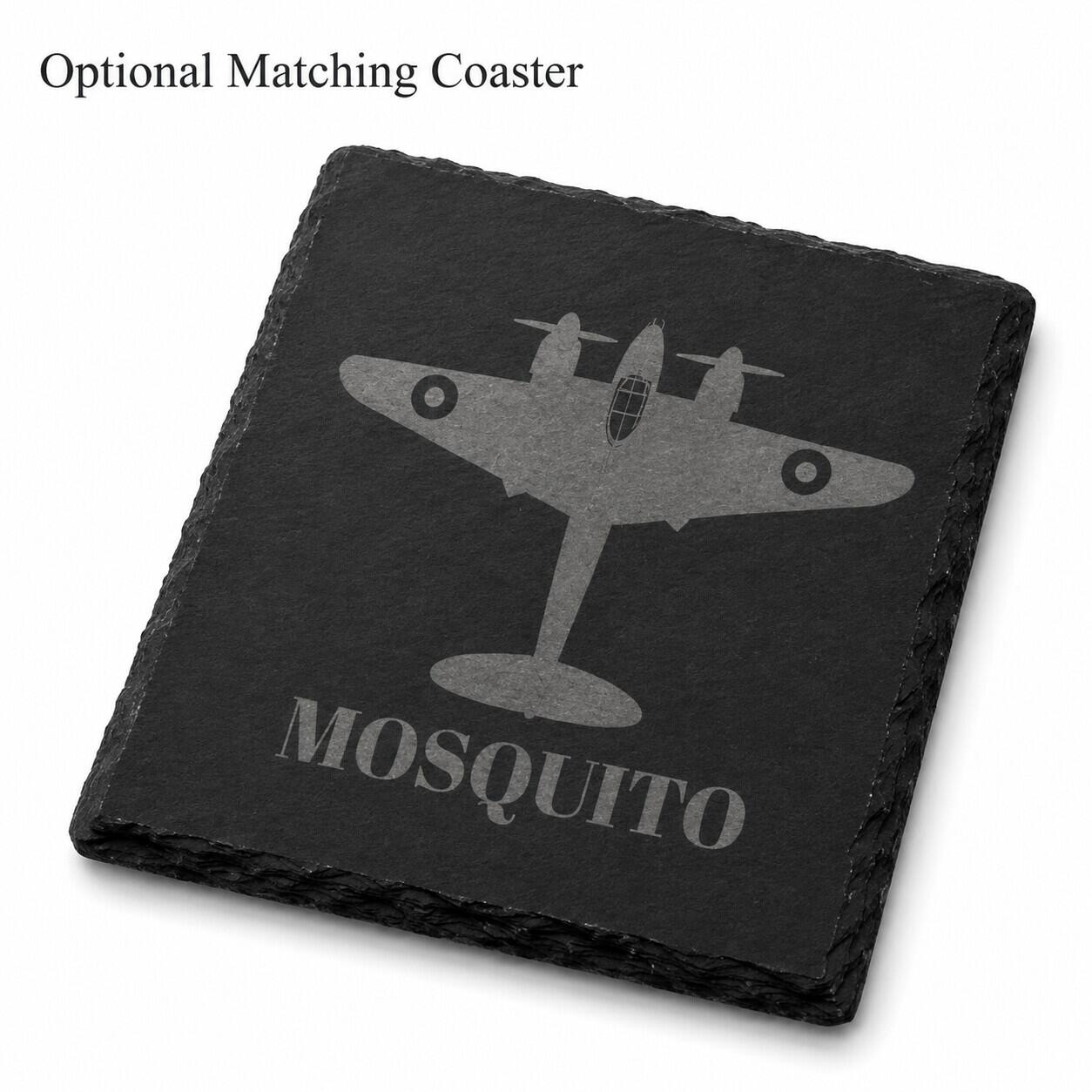 Optional matching De Havilland Mosquito engraved natural slate coaster