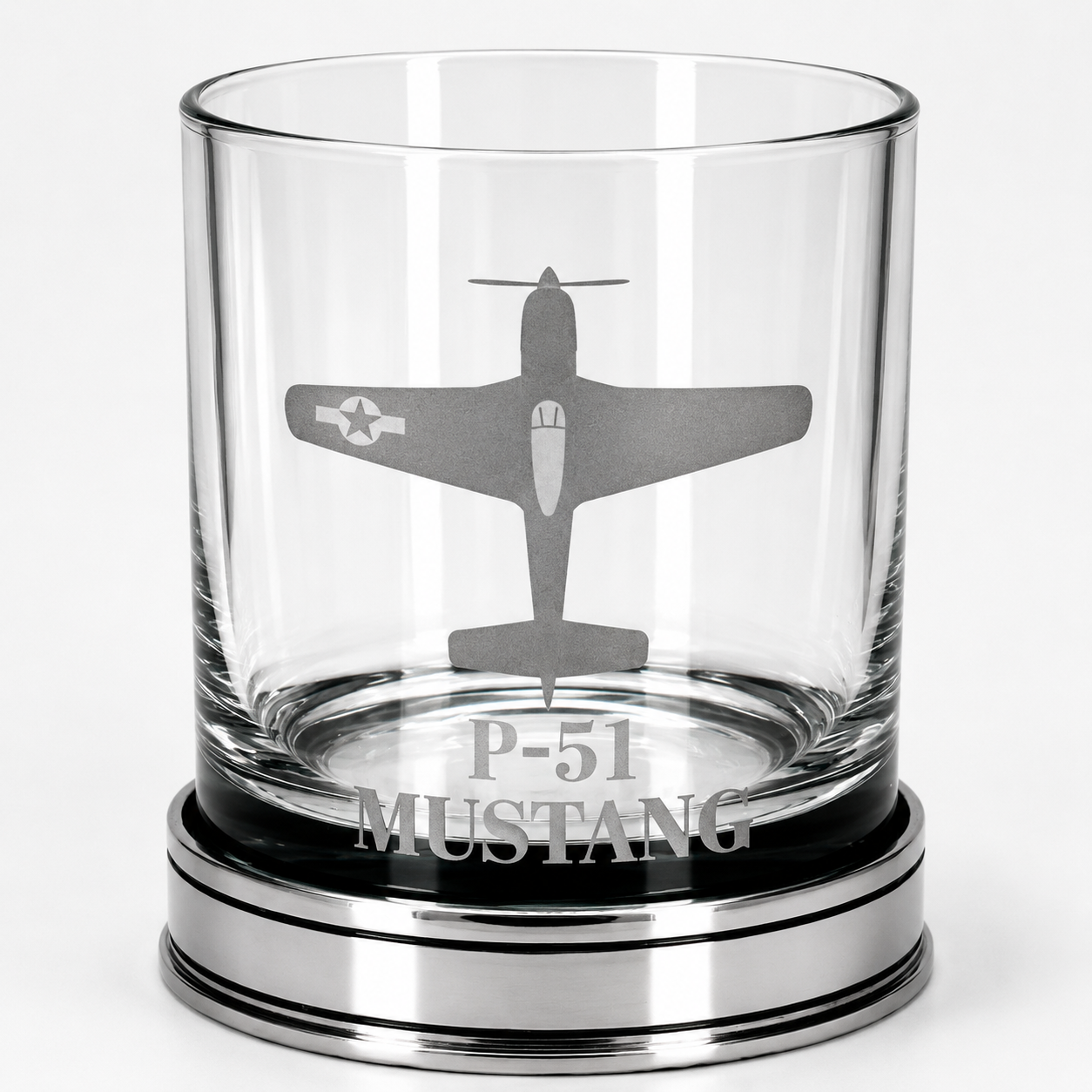 p-51 mustang pewter whisky tumbler