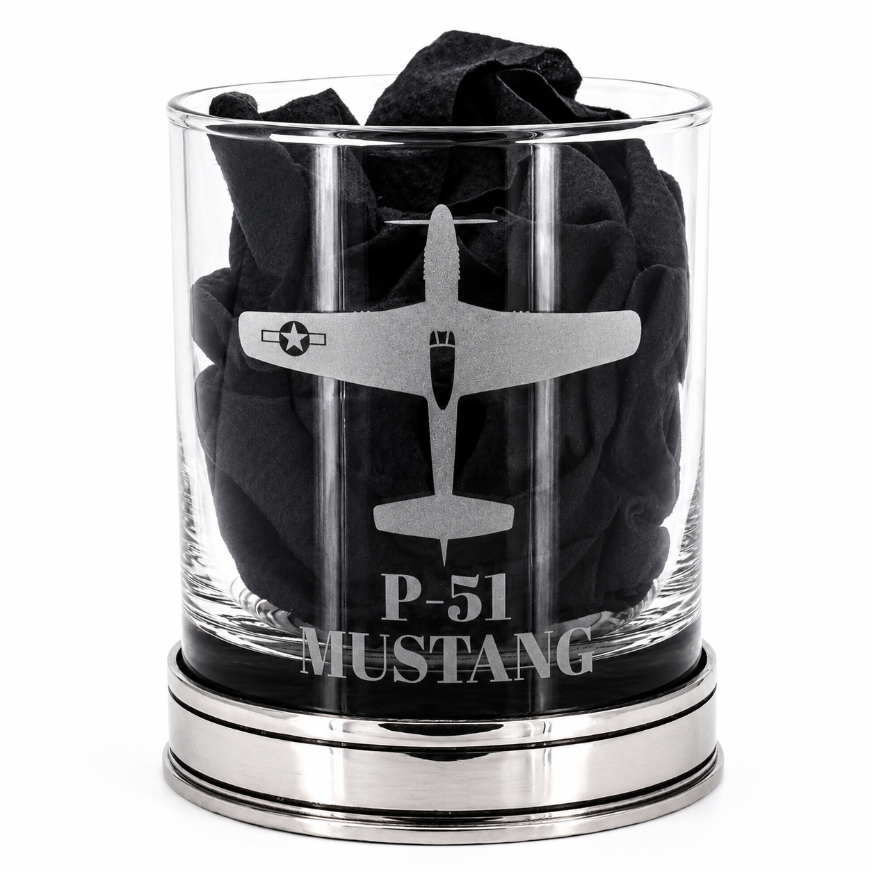 p-51 mustang pewter whisky tumbler