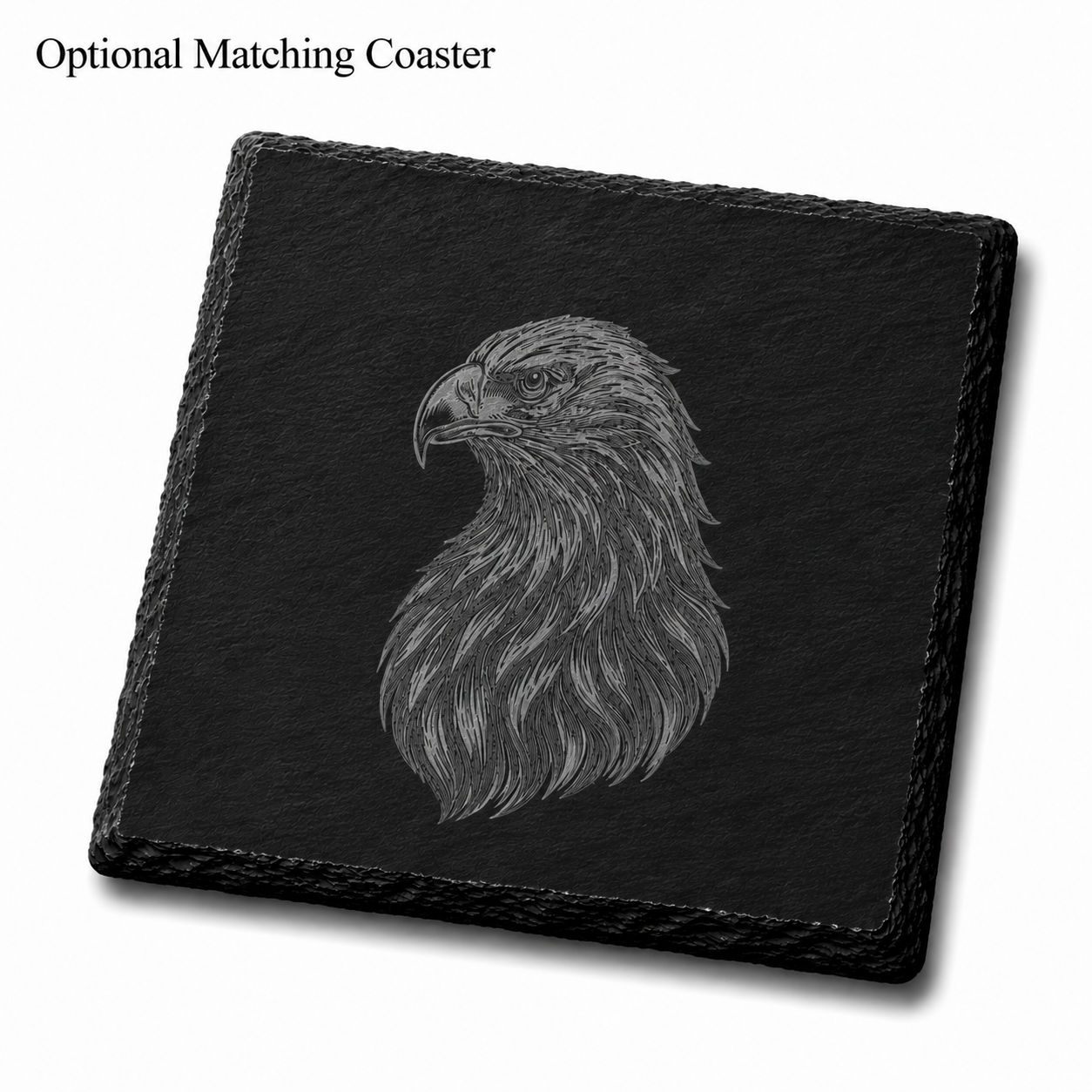 A Slate Coaster with an Eagle engraved onto the surface