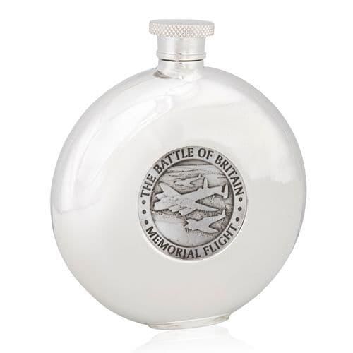 Stainless Steel round flask with a Battle of Britain motif