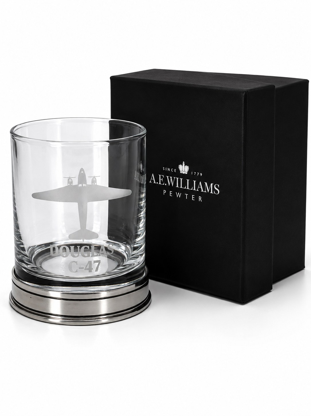 Douglas C-47 Pewter Whisky Tumbler with A E Williams Box