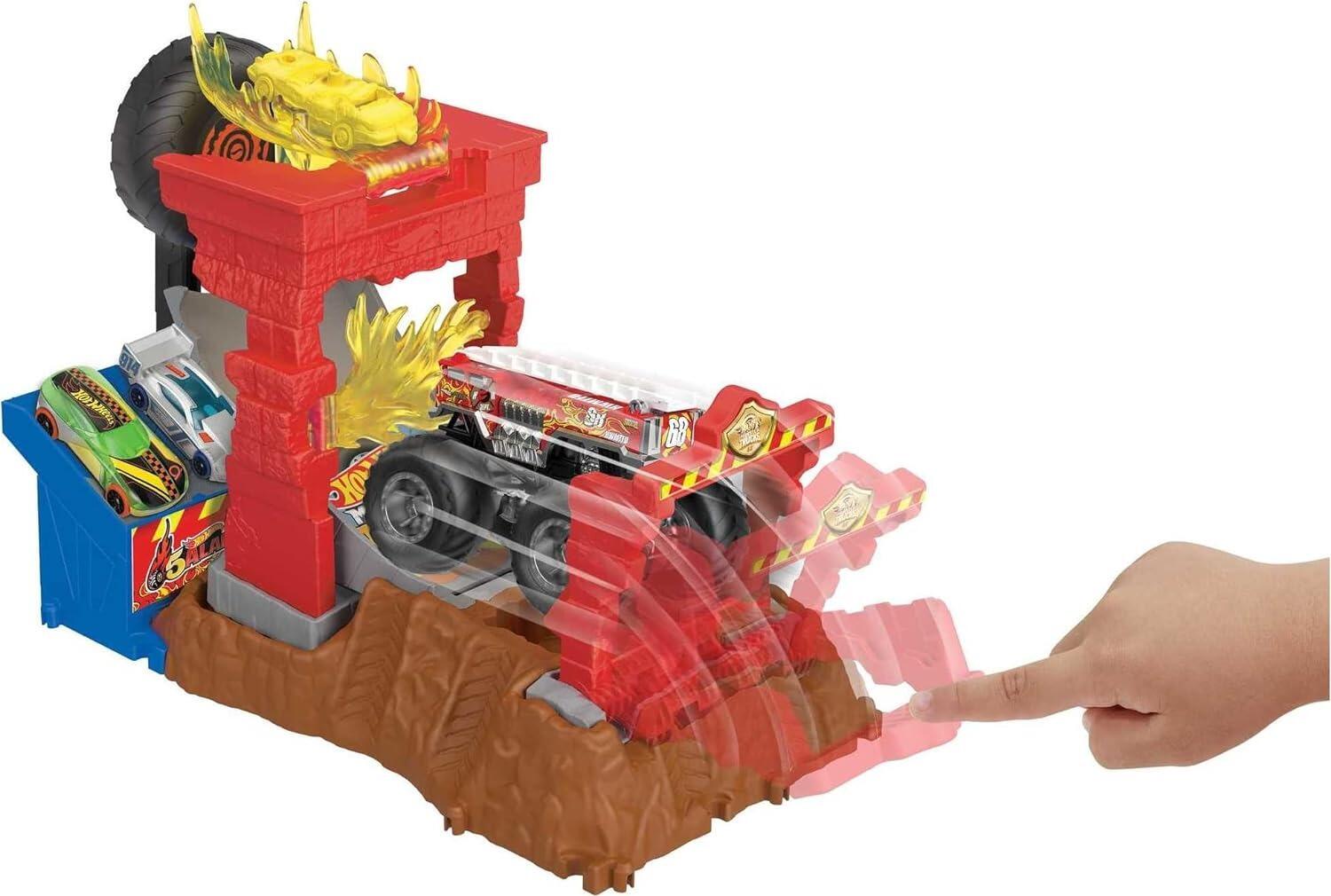 Hot Wheels Monster Trucks Arena Smashers Fire Crash Challenge Top Pick Toys Online Retford