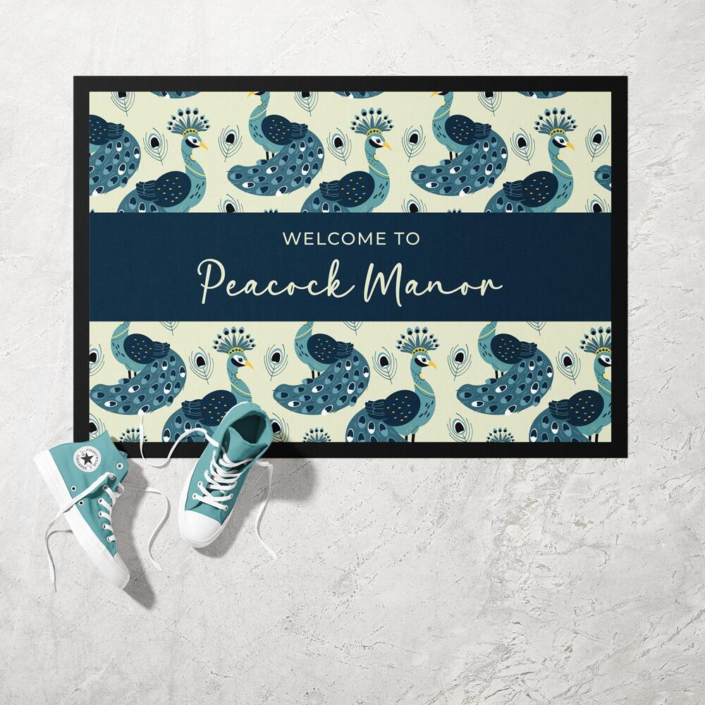 Personalised Peacock Doormat