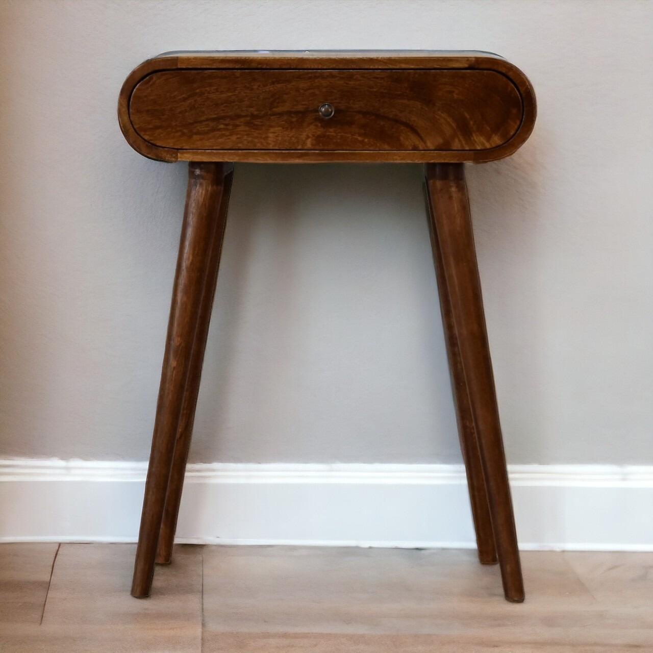 dark console table