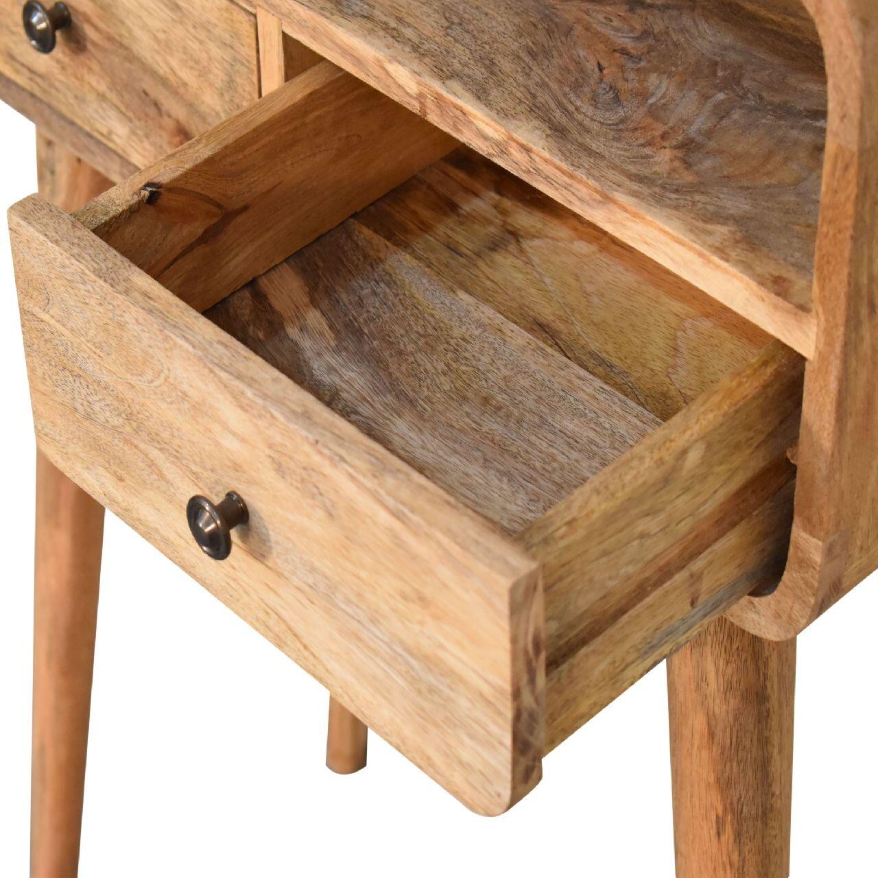 solid wood two drawer console table