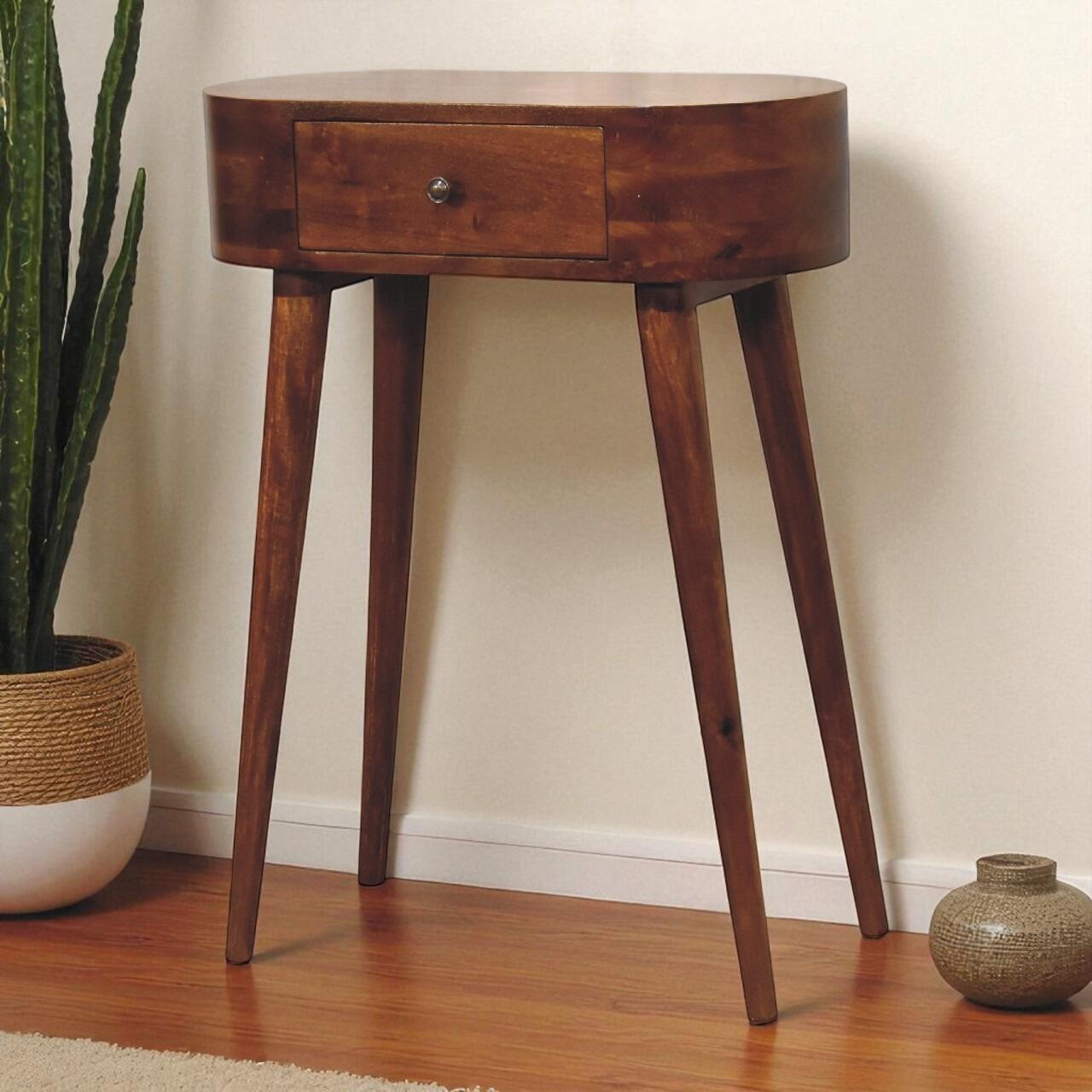 wooden console table with drawer