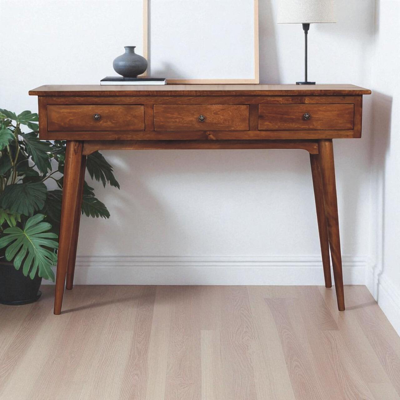 Large chestnut console table