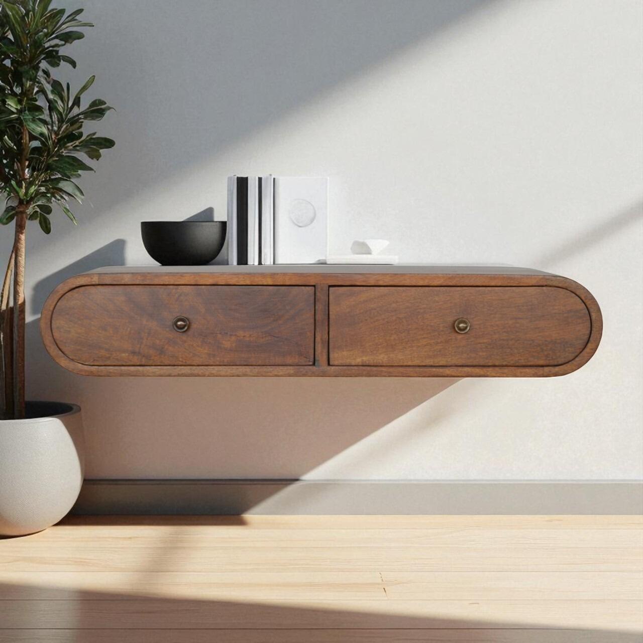 floating chestnut drawer unit