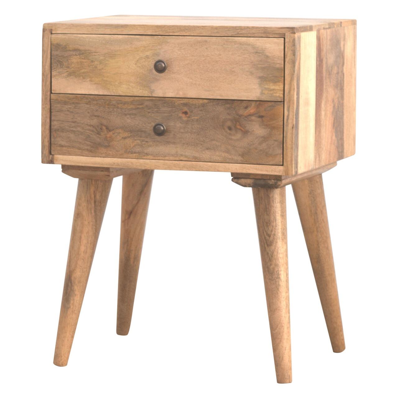 modern solid wood bedside with drawers