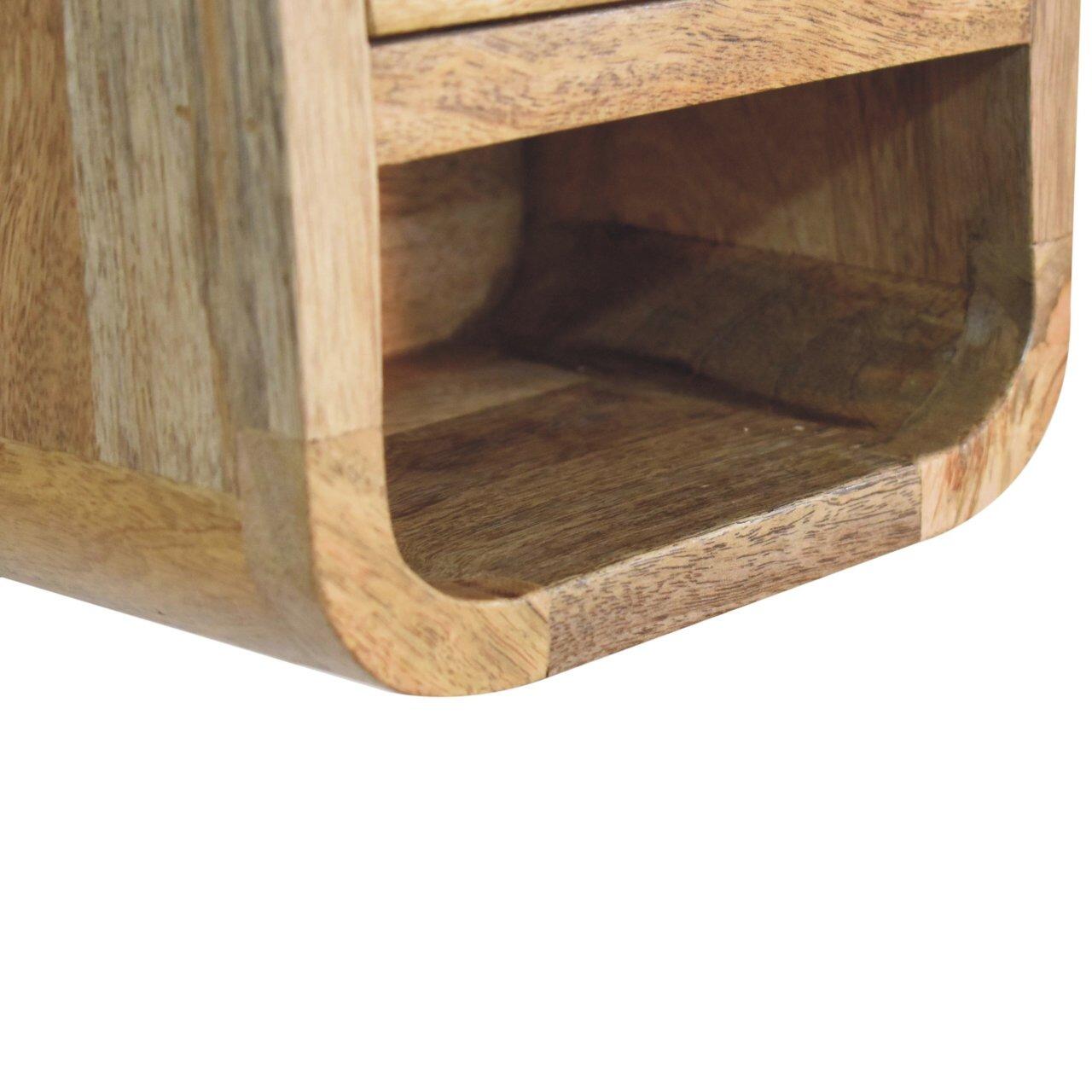 wooden bedside table on legs