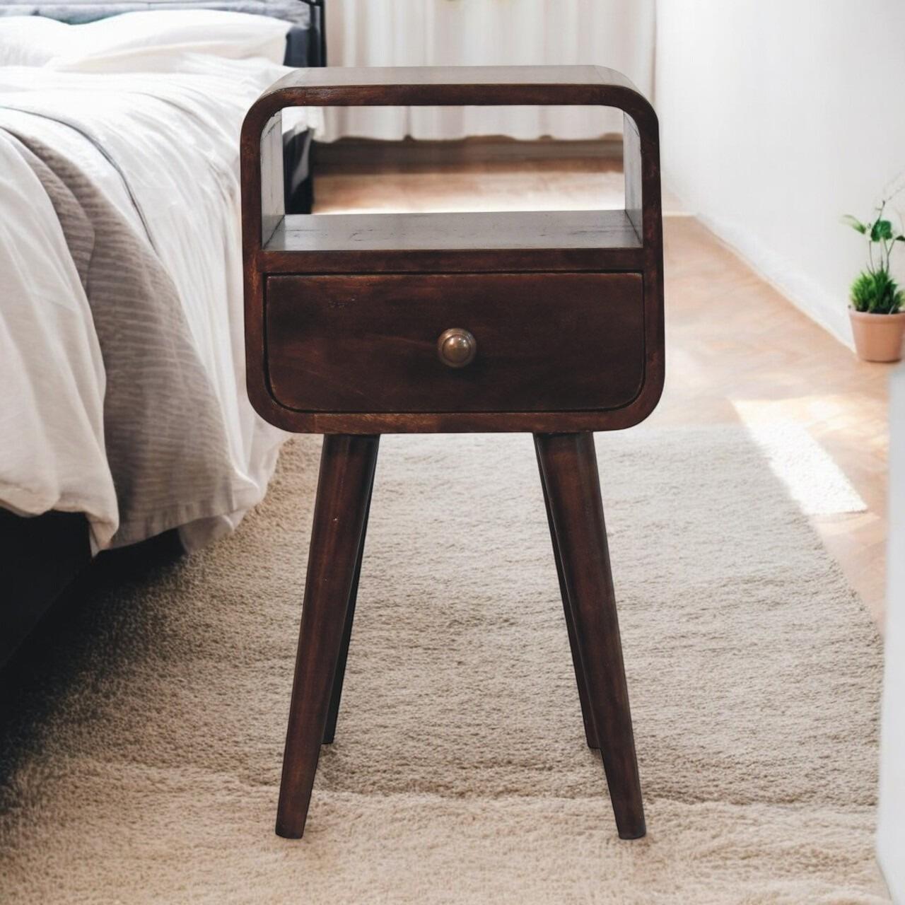 narrow bedside table