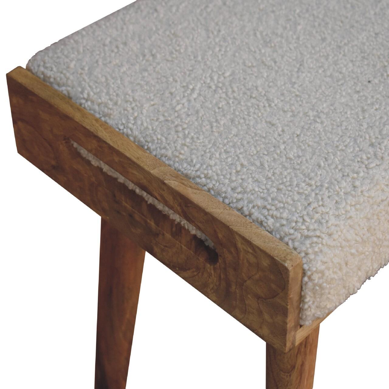 boucle dressing table stool