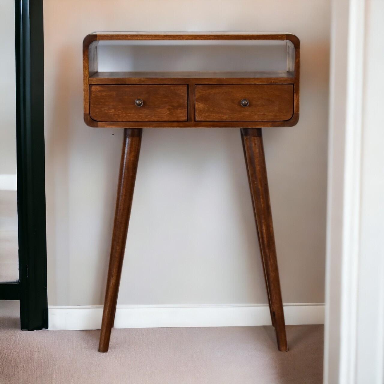 dark designer hallway table