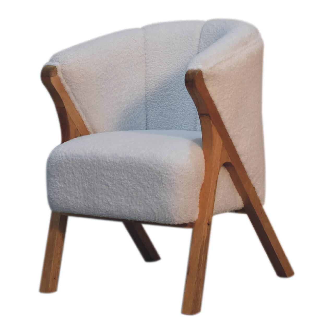white upholstered chair