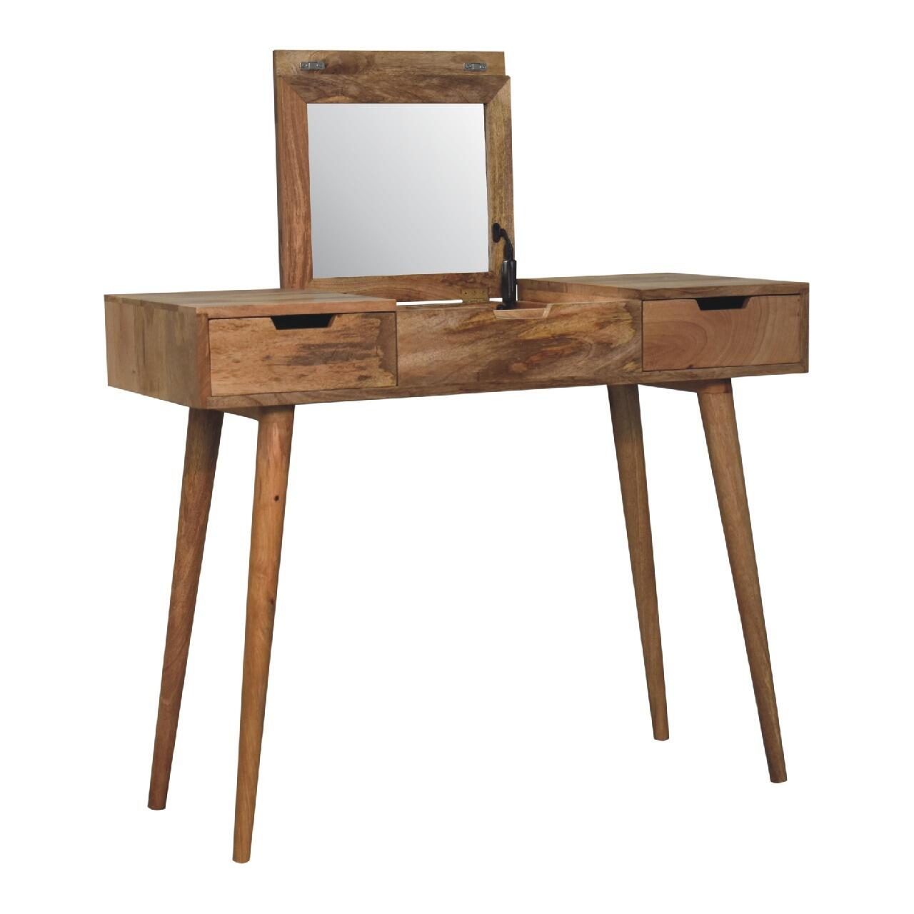 dressing table with folding mirror