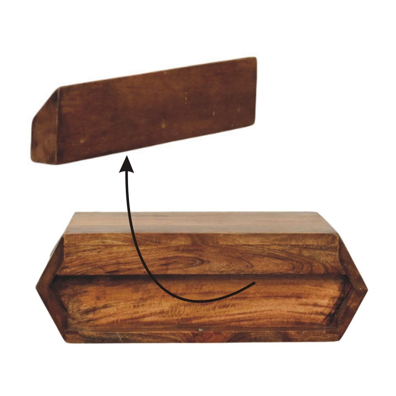 solid wood bedside shelf