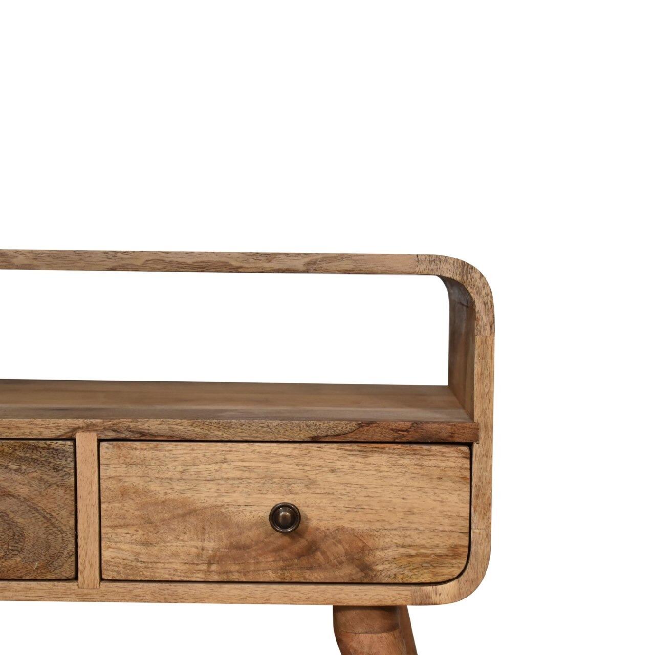 compact solid mango wood media unit