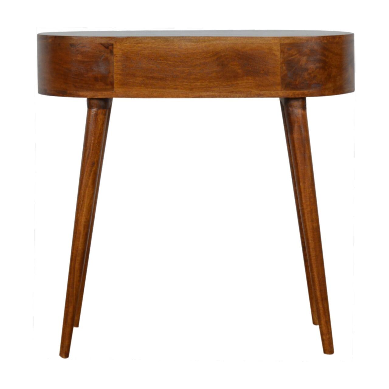 rounded chestnut console table