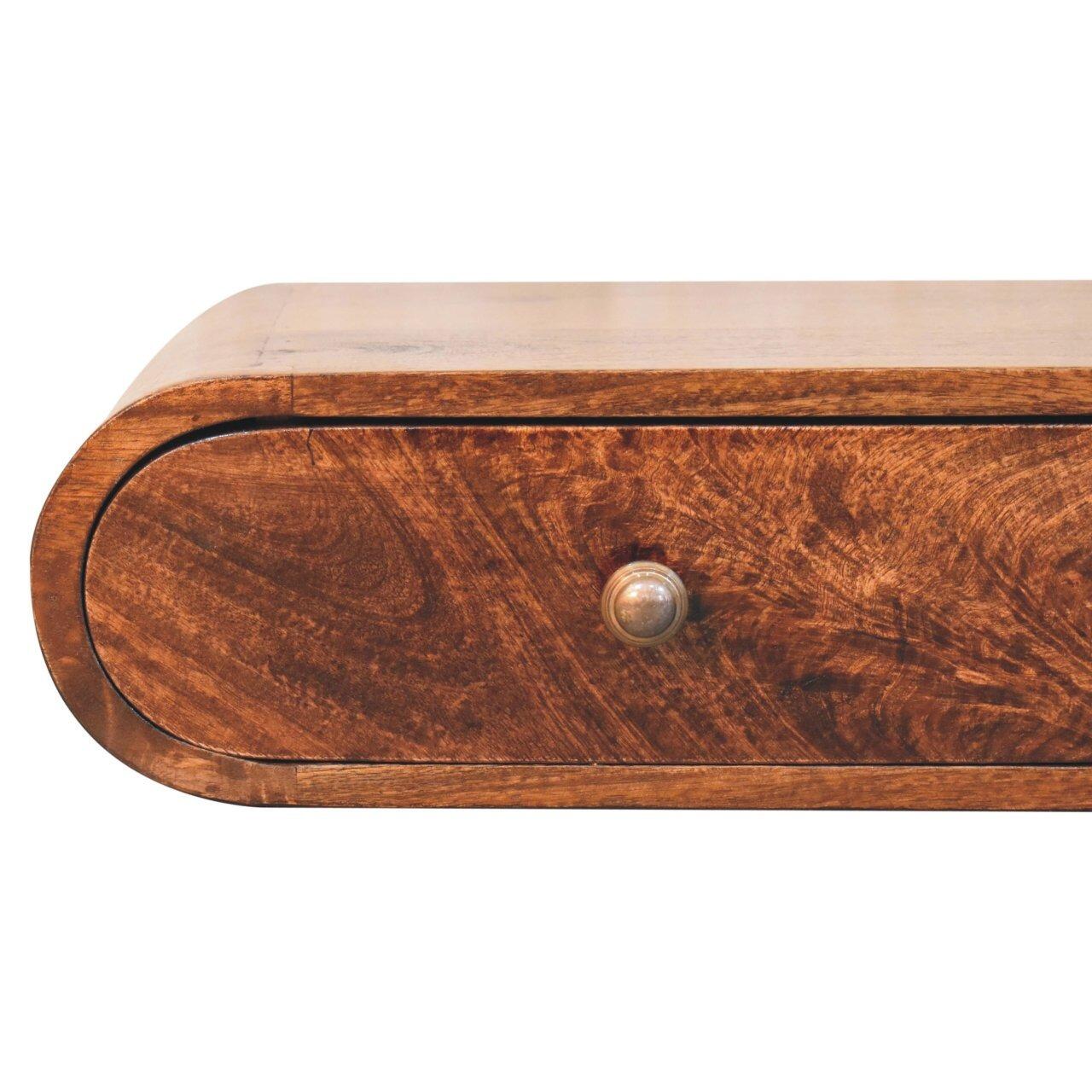 floating dark wood drawer unit