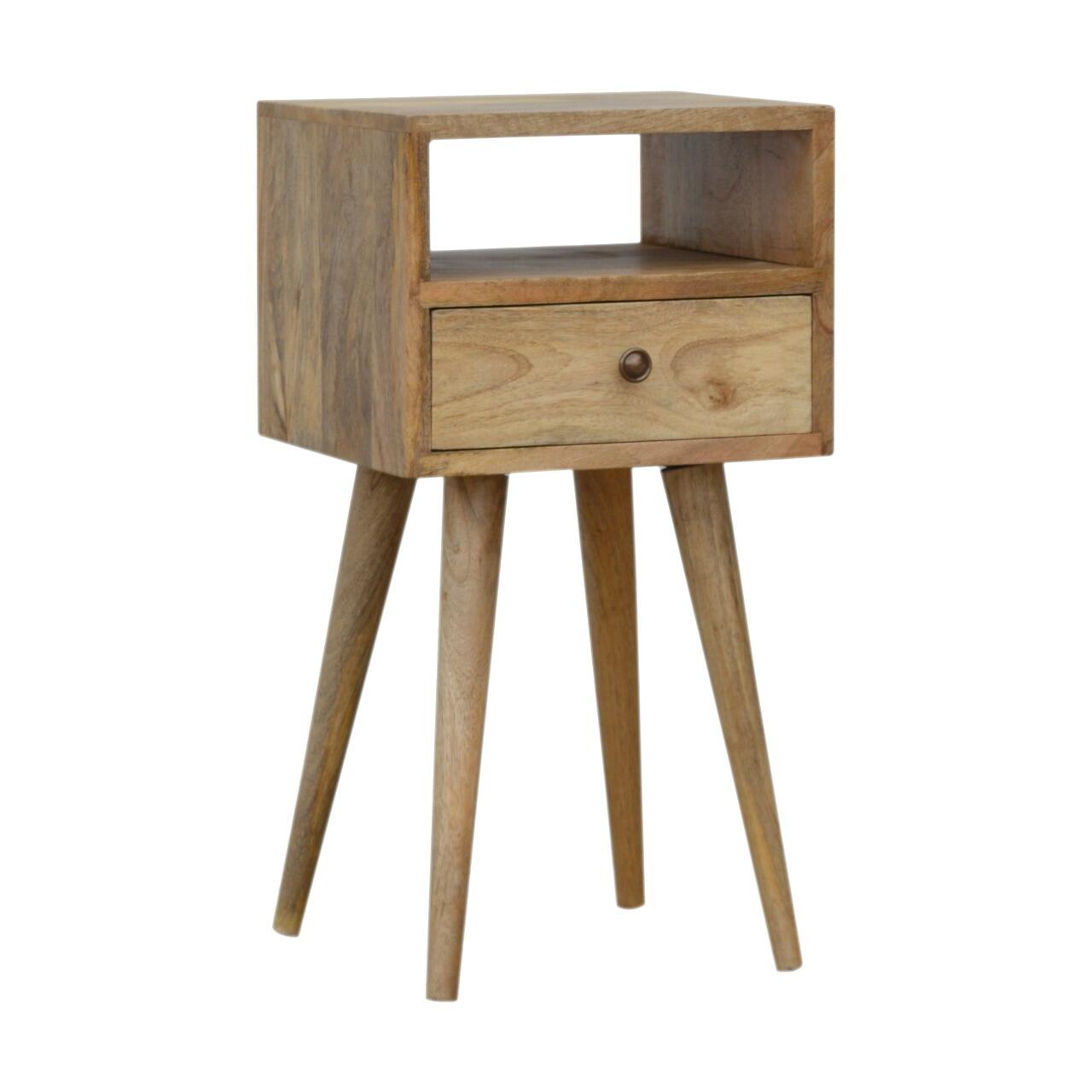 Compact Solid Mango Wood Bedside Table