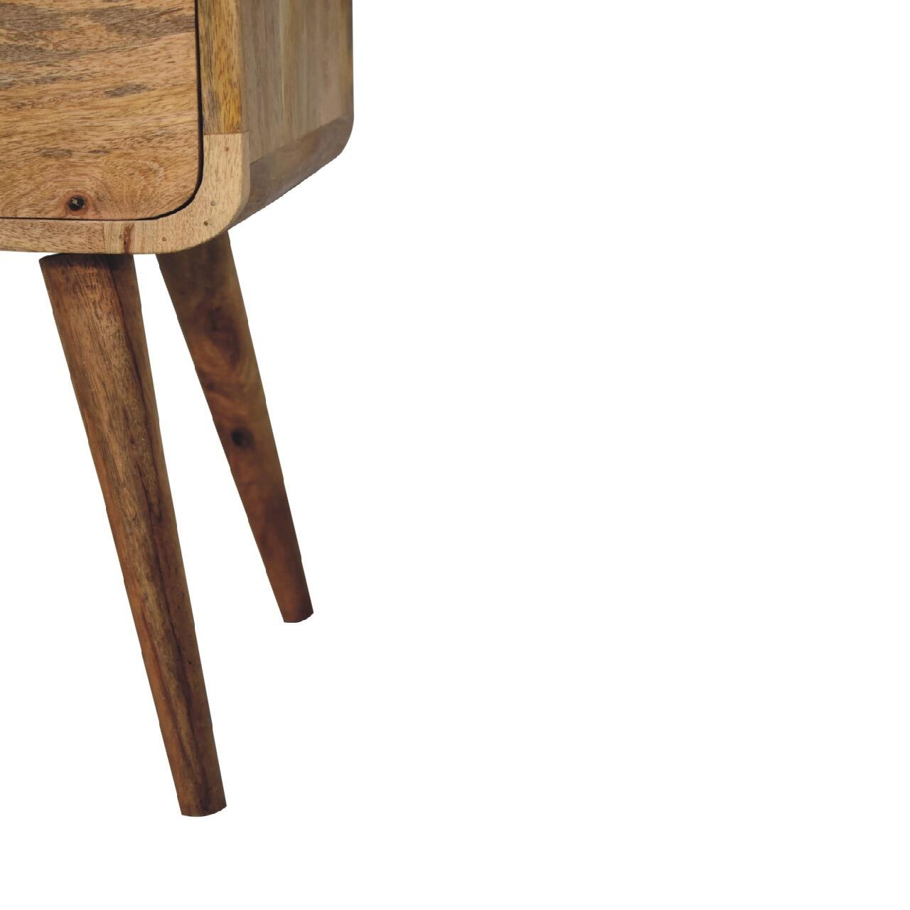 Mini Curved Solid Wood Compact Bedside cabinet