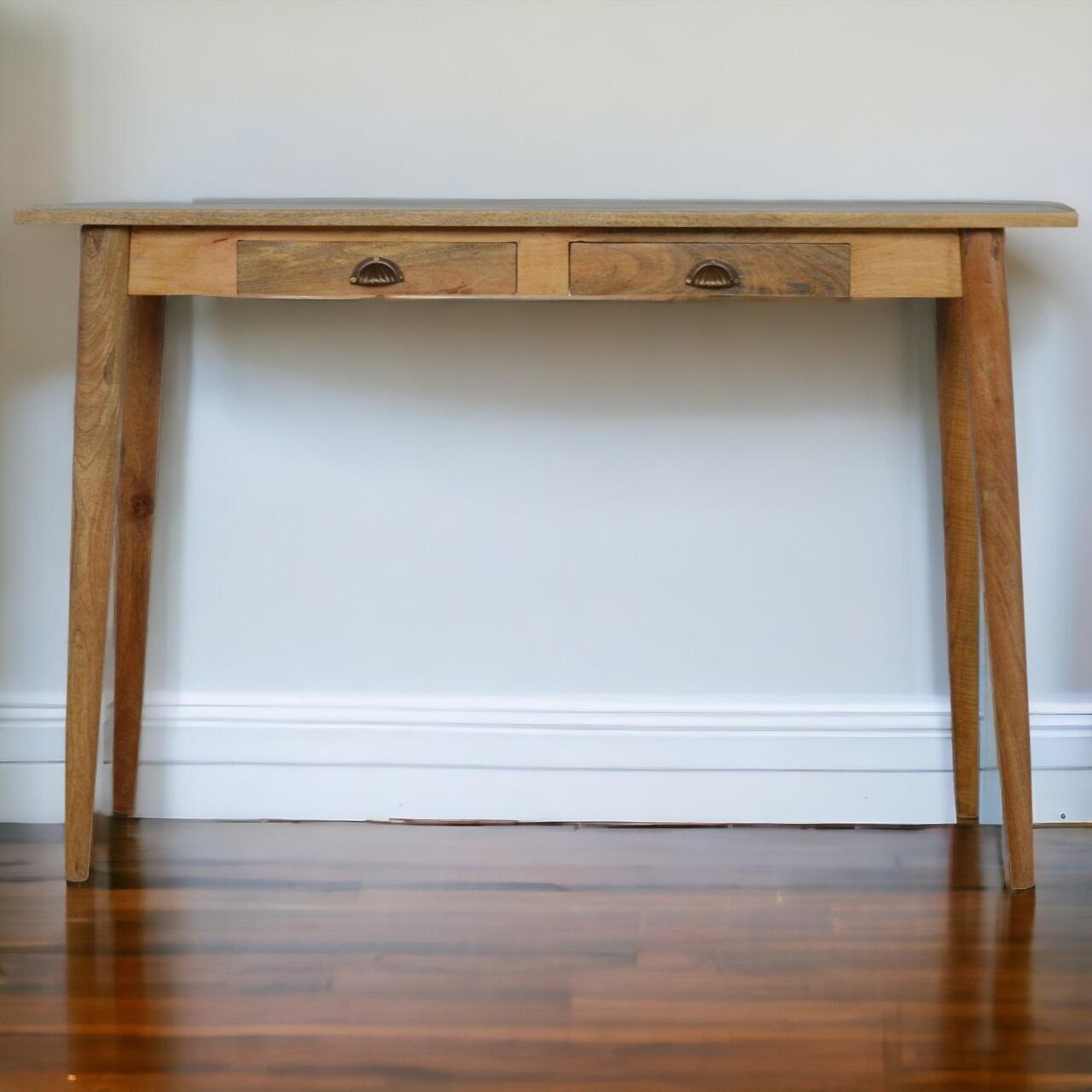 large oak desk with drawers