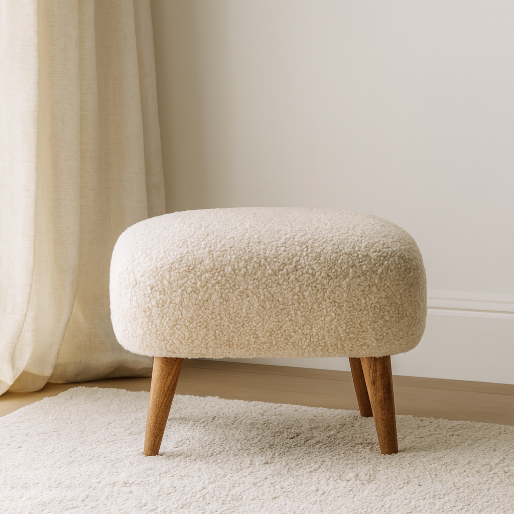 square boucle ottoman