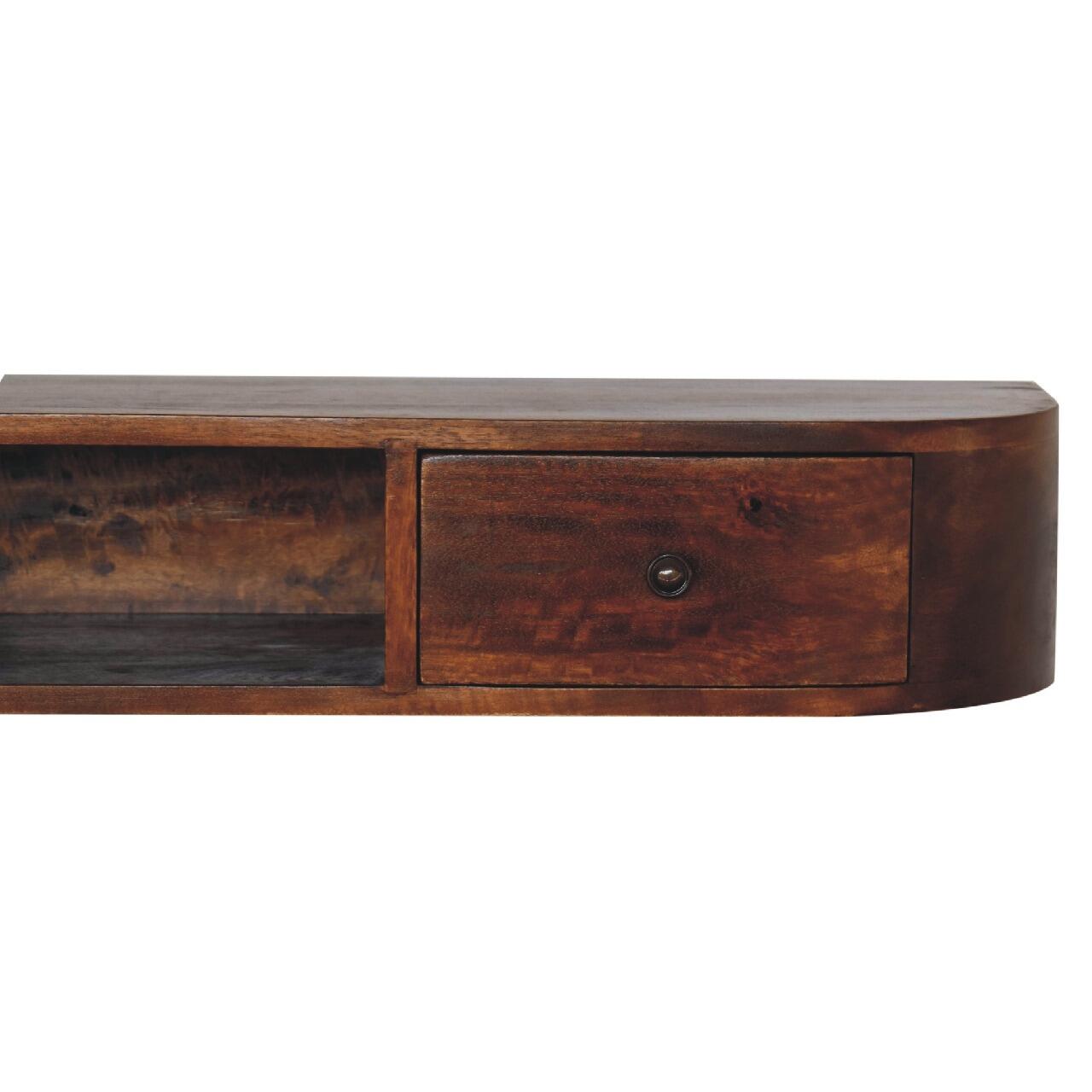 solid wood floating console