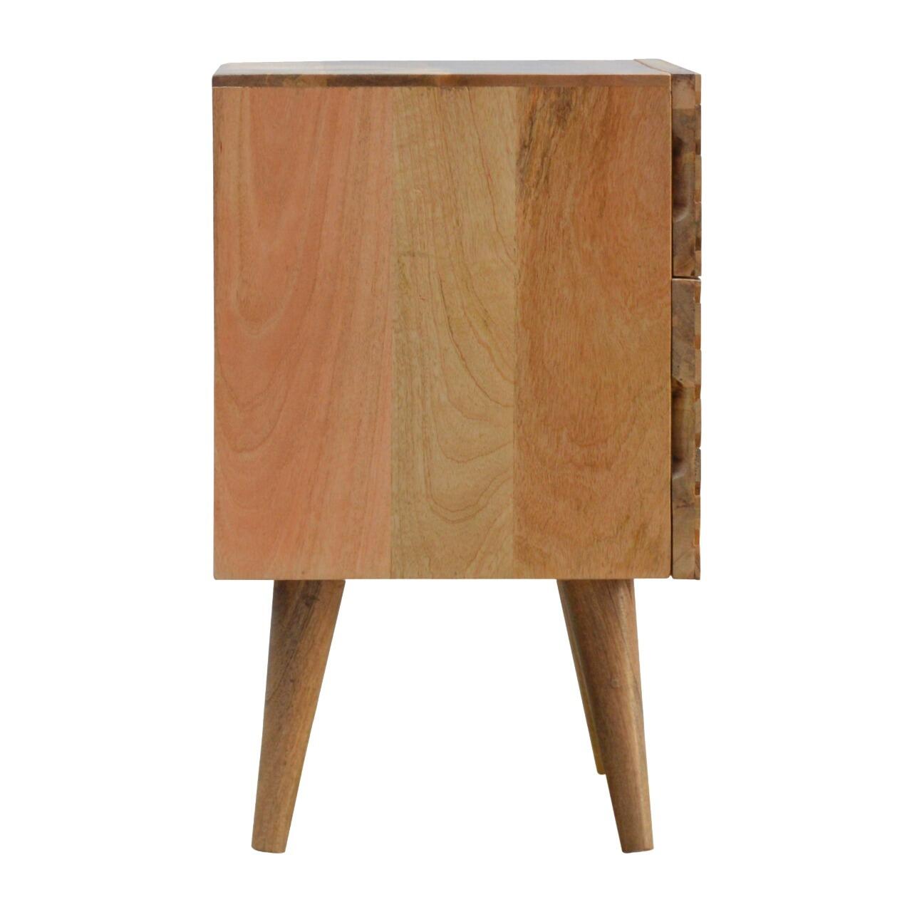 oak bedside table with drawers