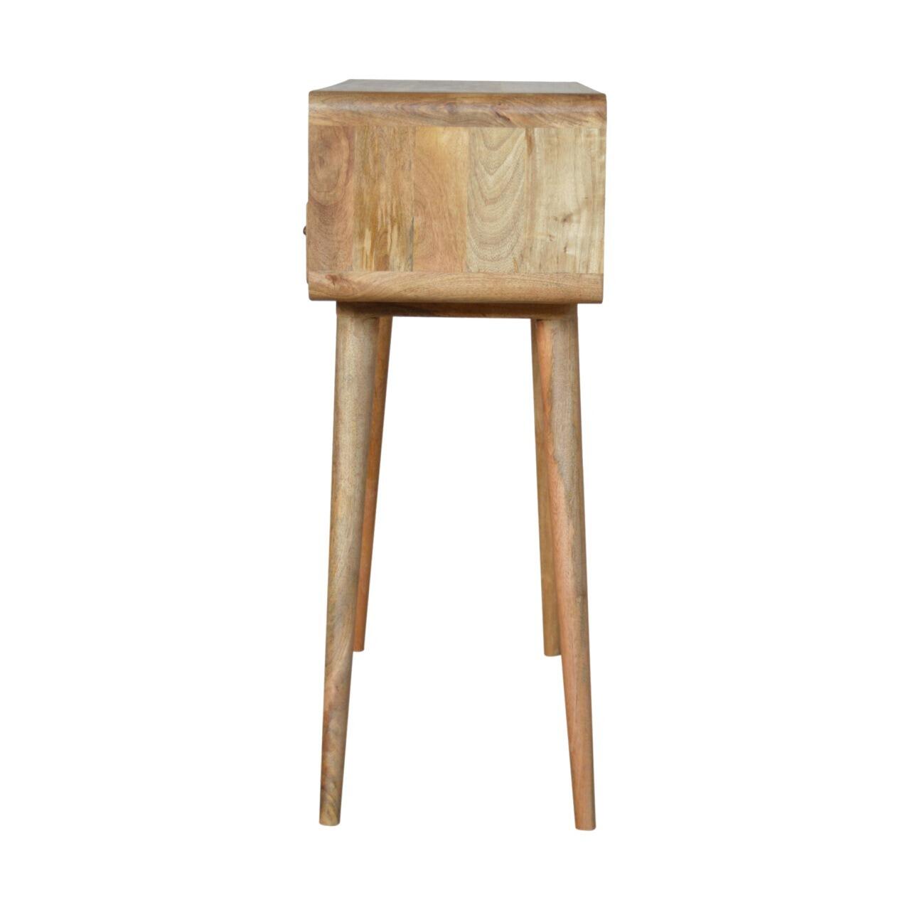curved oak console table