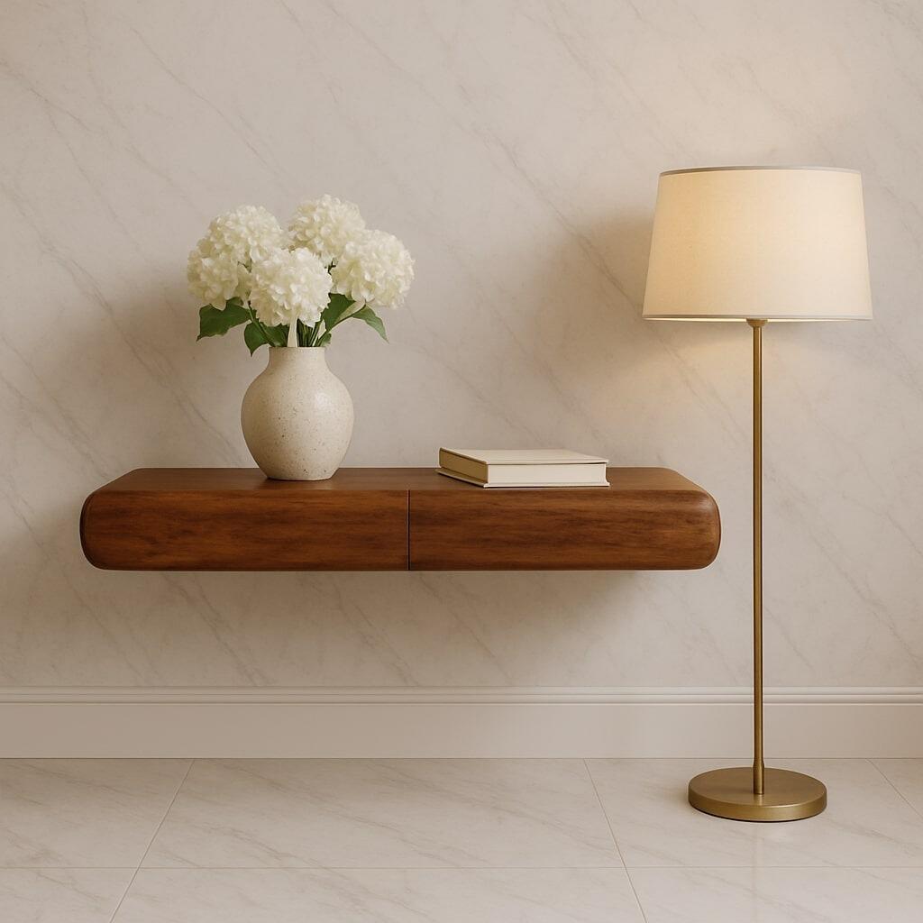 floating shelf with storage