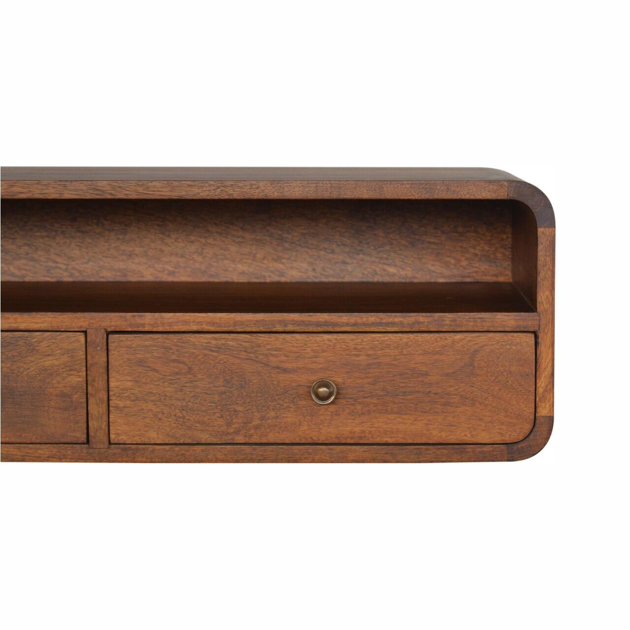 curved chestnut wall mounted unit