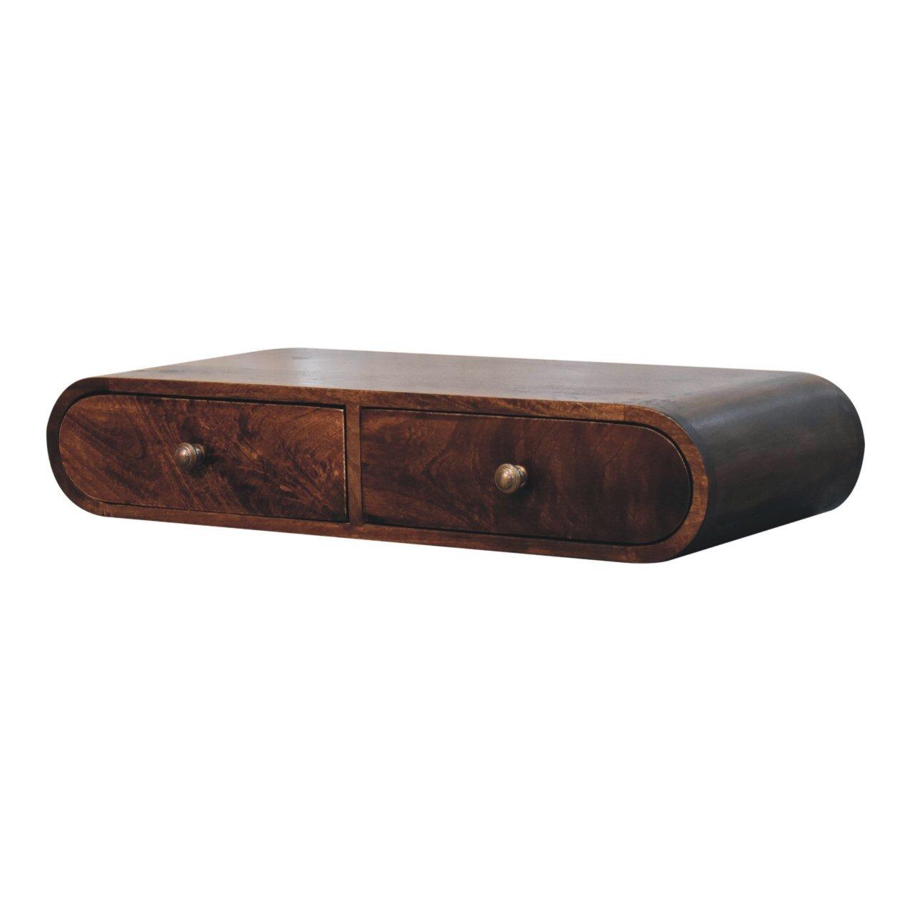 wall hung fwalnut console table