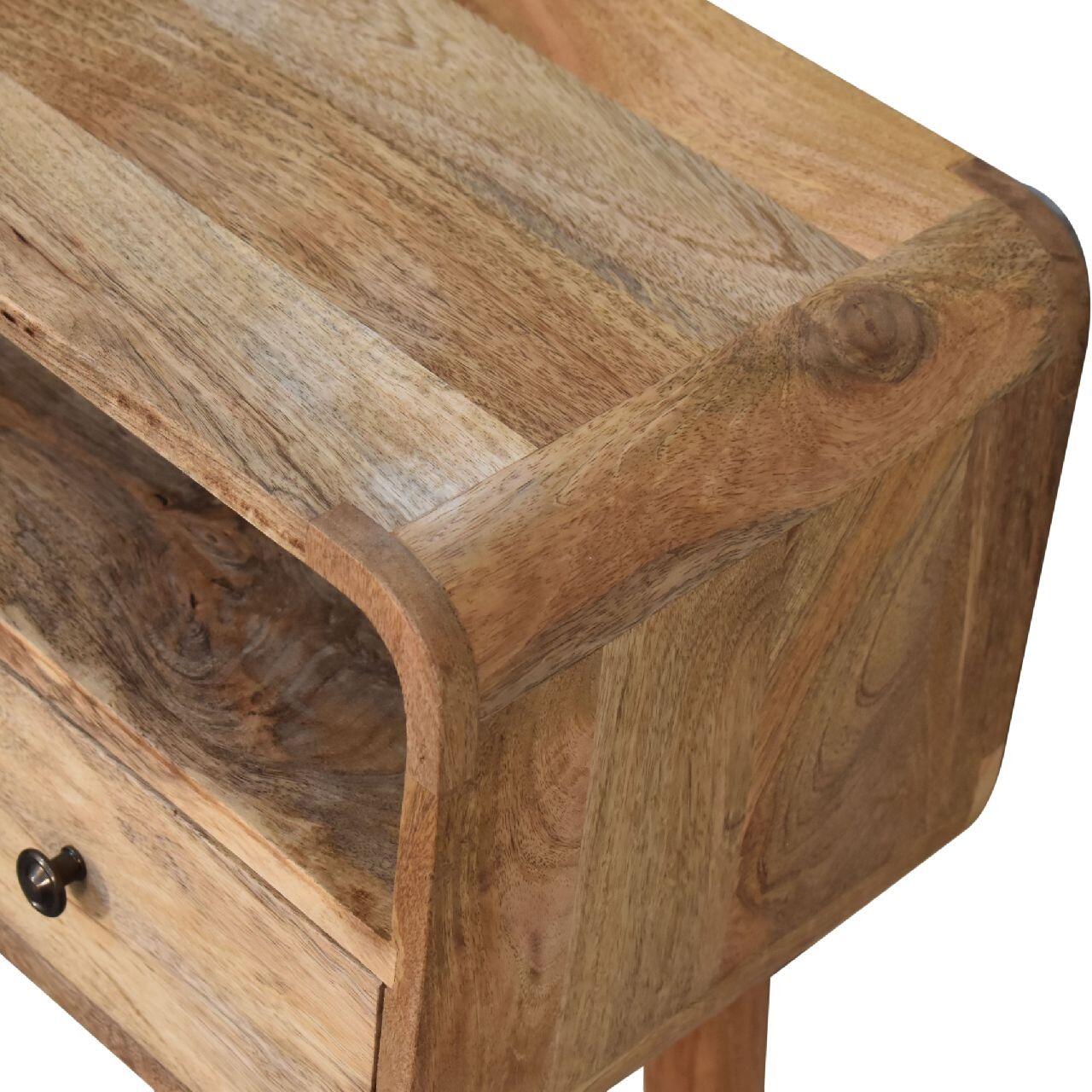 console with open shelf