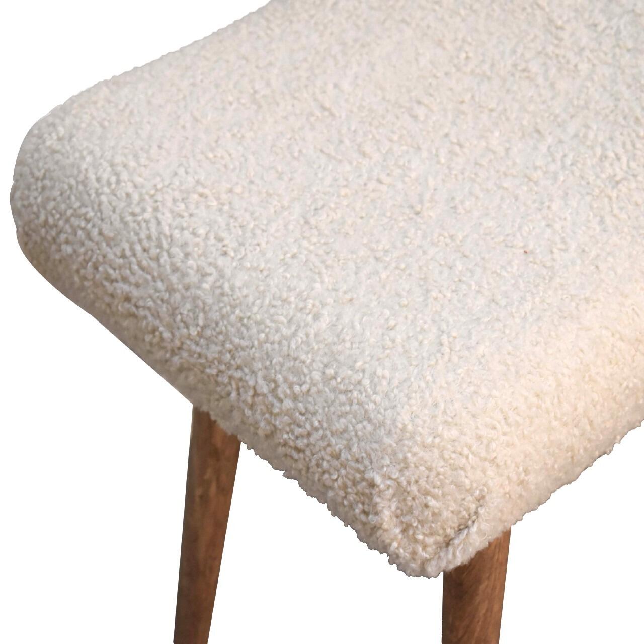 curved Boucle bench