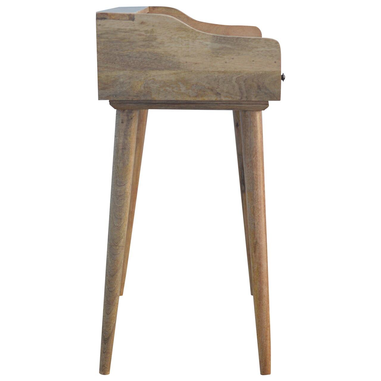 wooden writing desk with drawers
