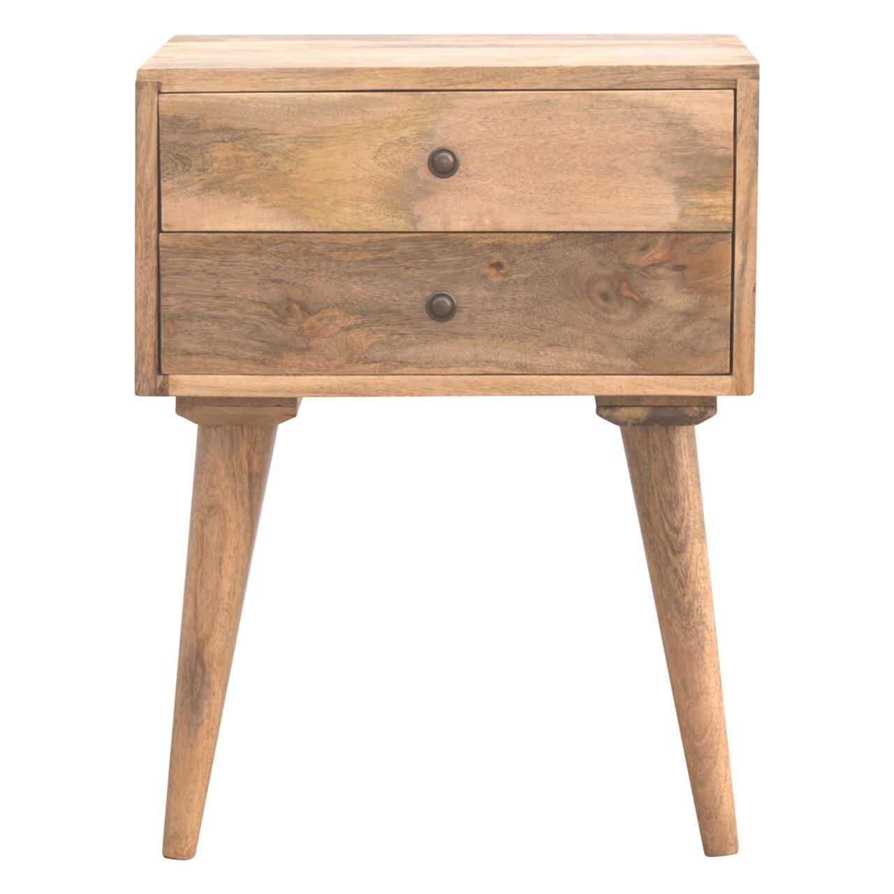 oak finish bedside table