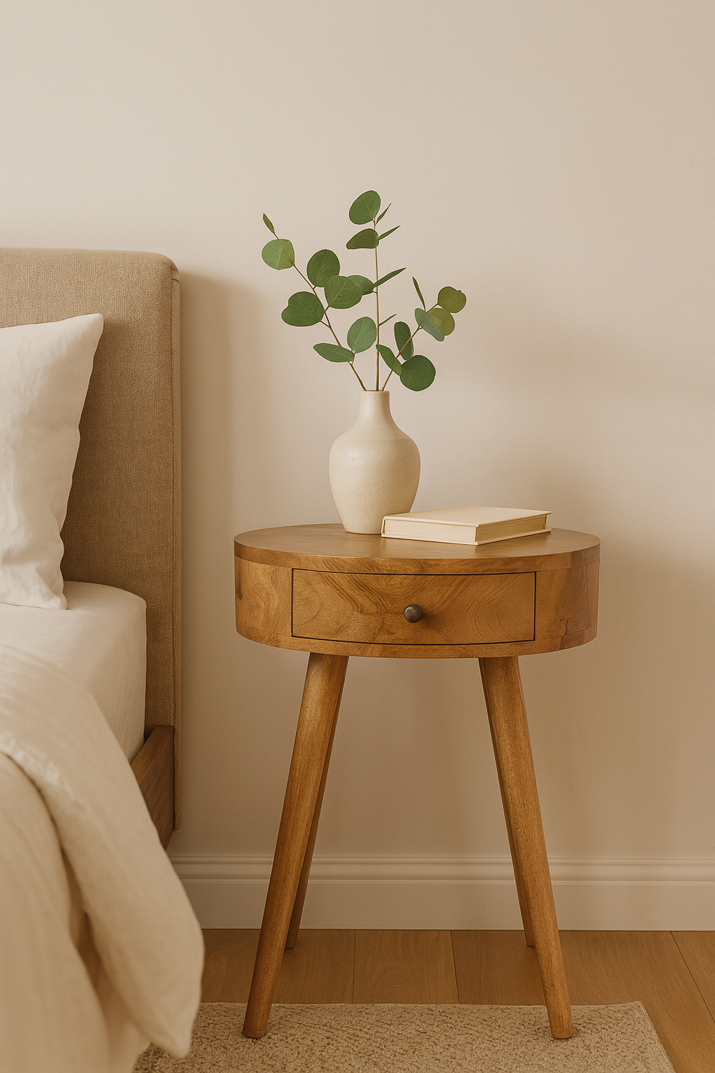 oak-ish bedside table