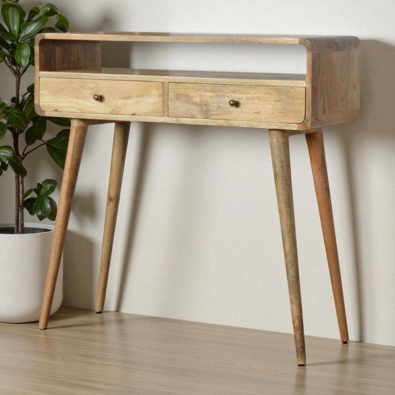 oak console table