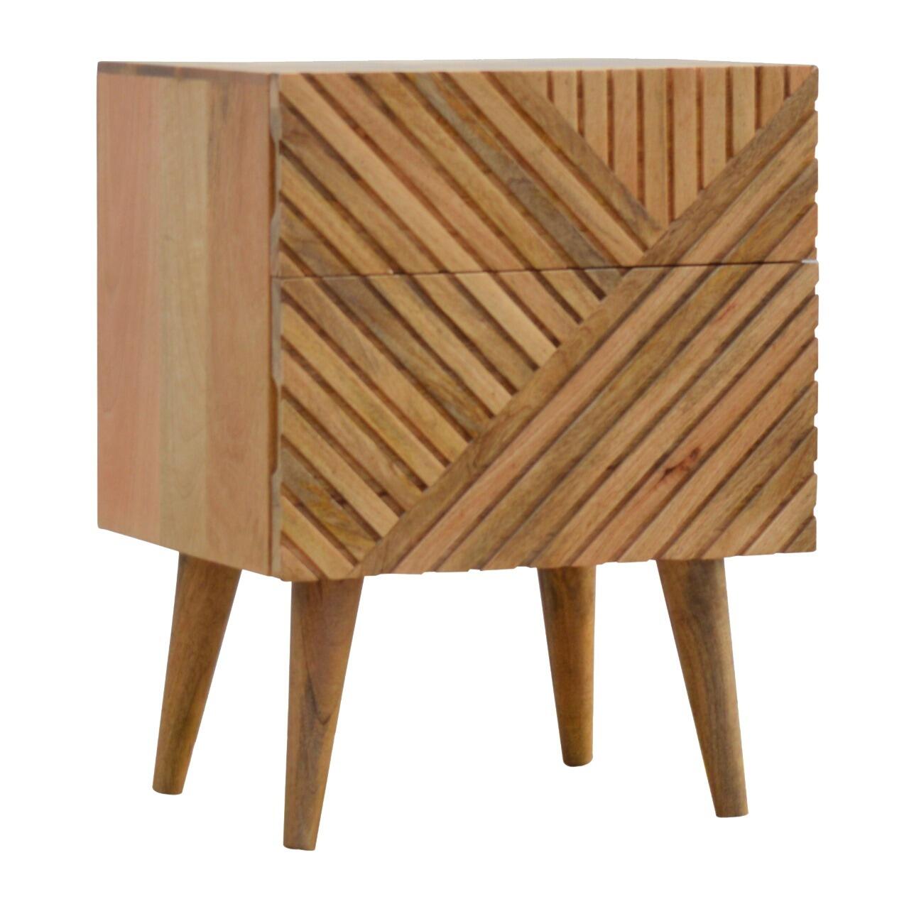 wooden bedside table