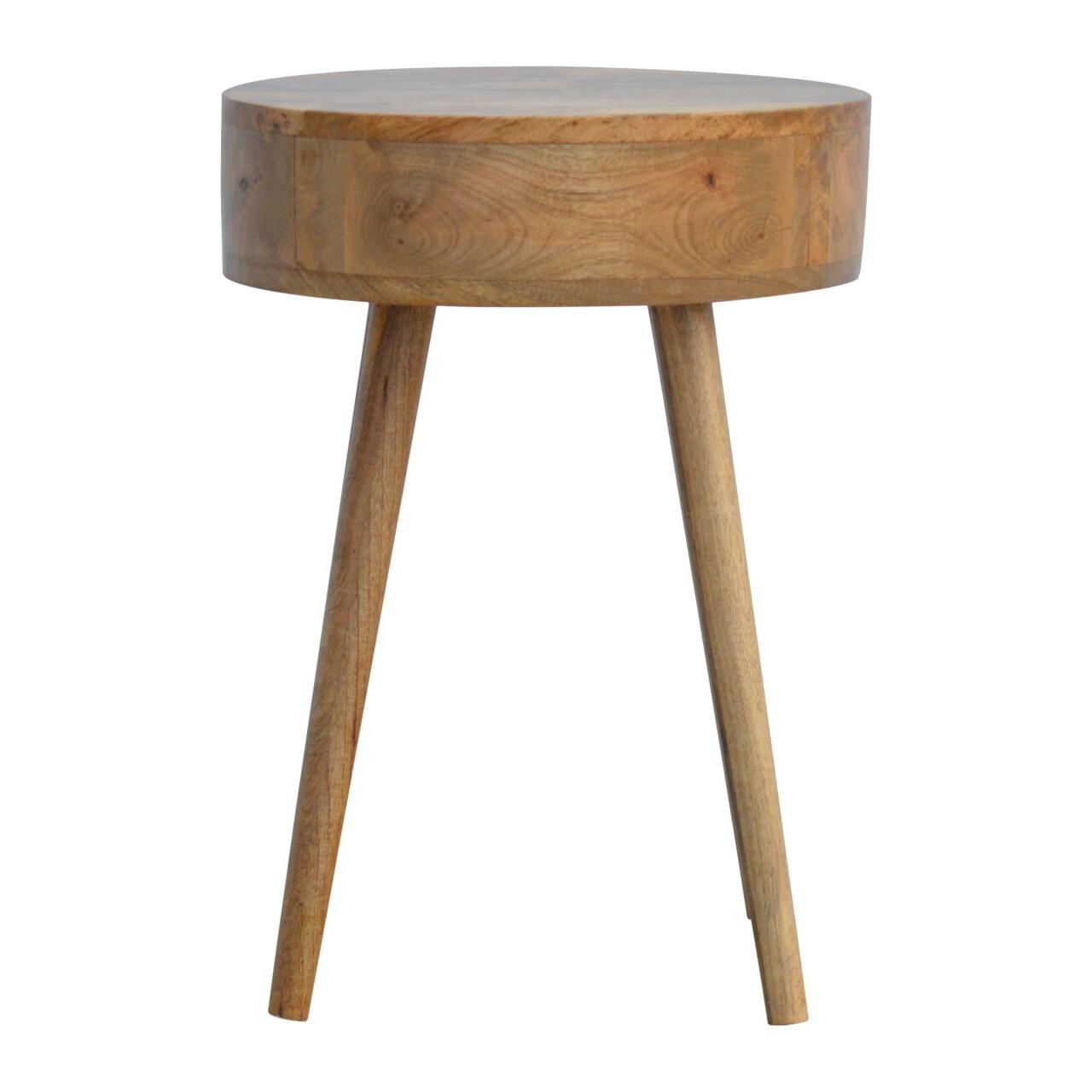 round solid wood bedside cabinet