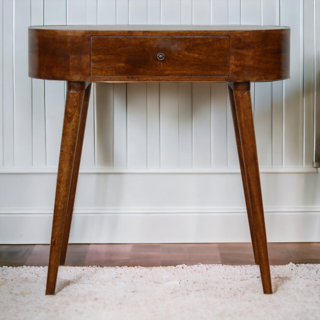 solid wood console table with drawer