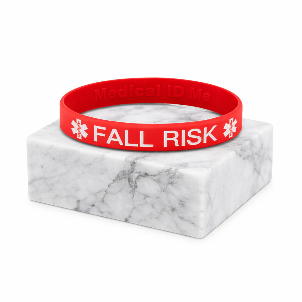 Red Fall Risk silicone medical alert bracelet