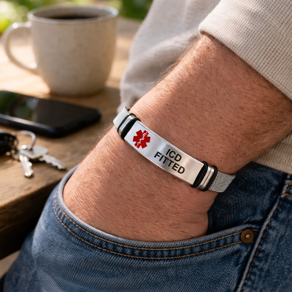 ICD adjustable stainless steel bracelet