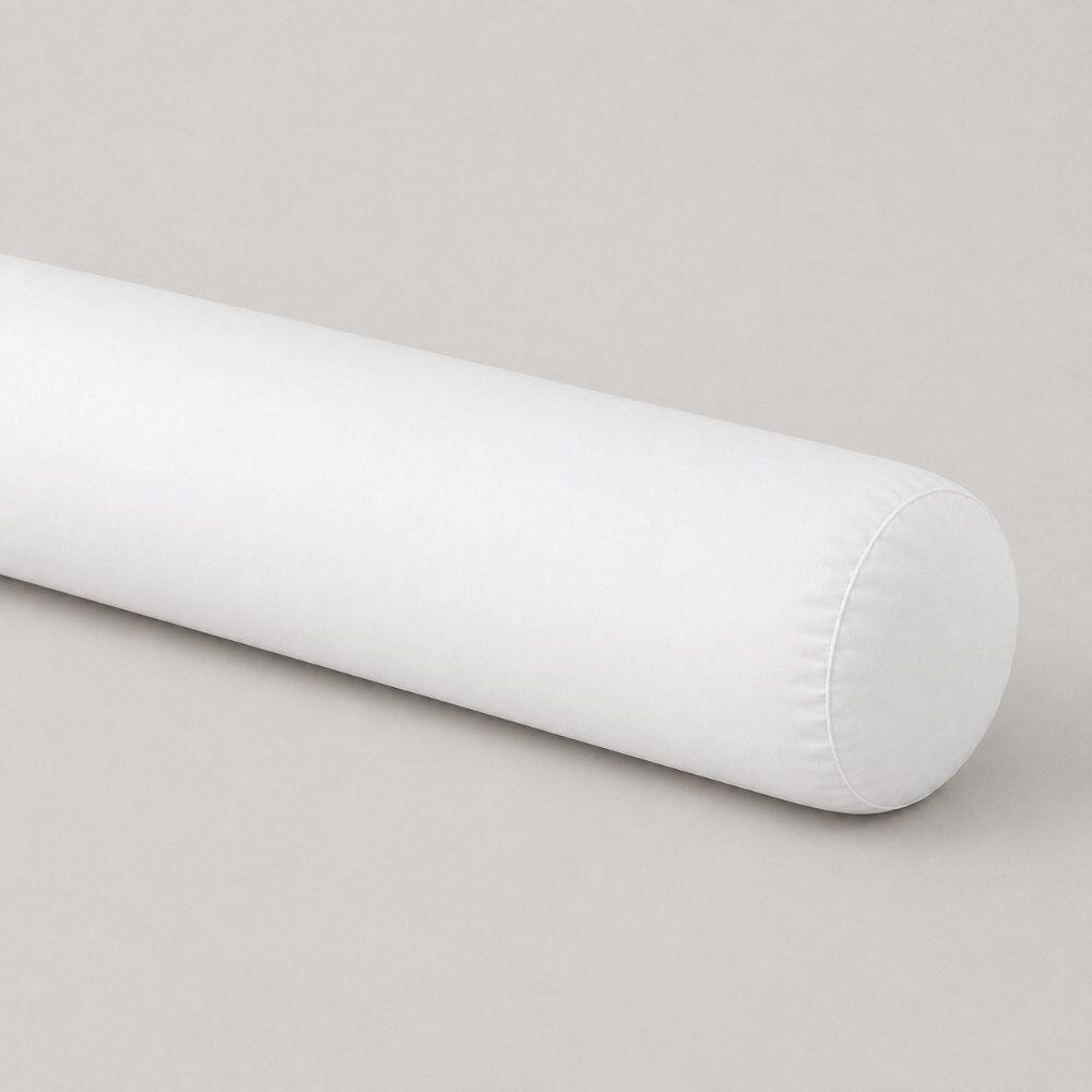 White fibre bolster pillow with top-stitched edges
