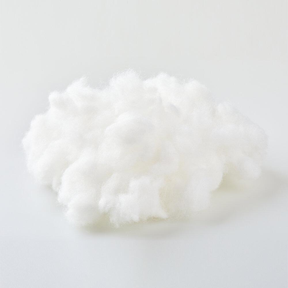Small pile of recycled polyester eco fibre filling