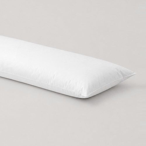 White fibre body pillow with top-stitched edges