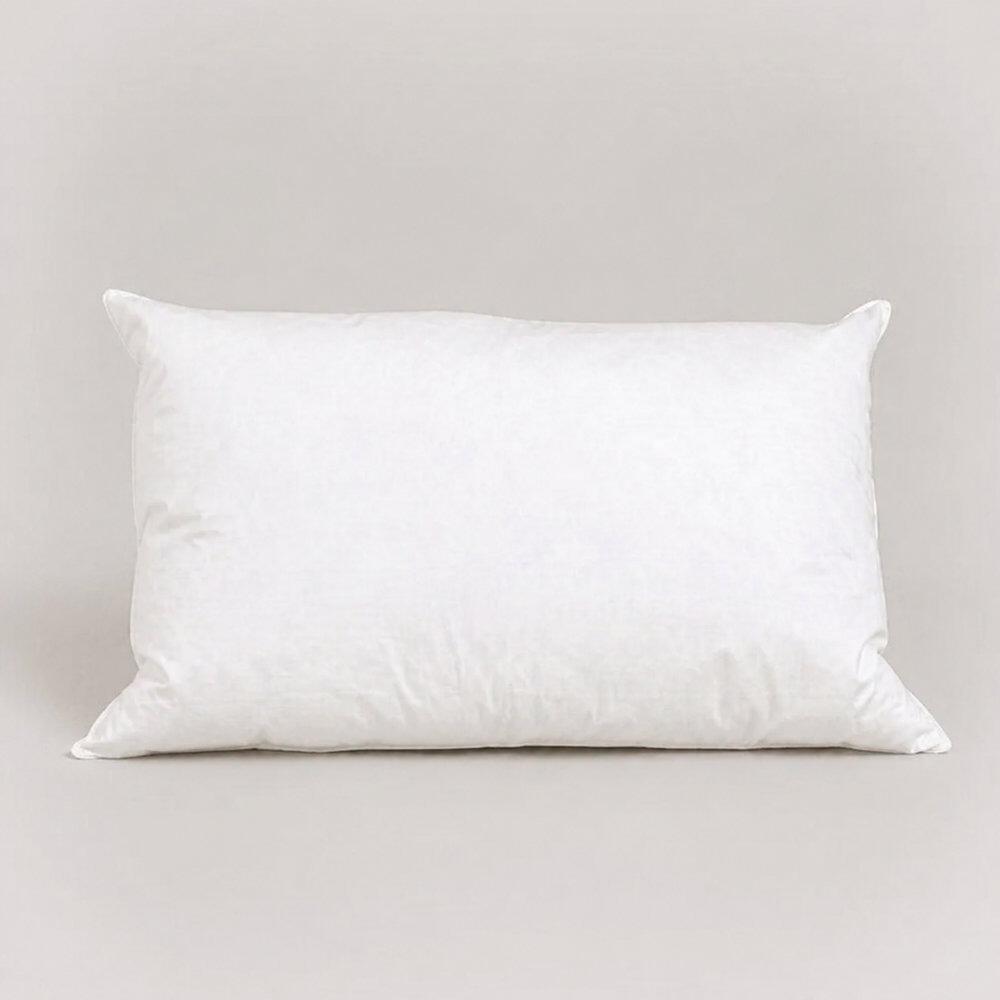 White standard wool pillow with top-stitched edges